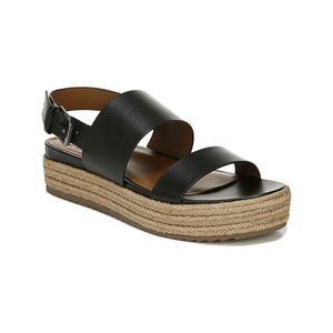 NATURALIZER Womens Black Jute Wrapped Patience Platform Slingback Sandal 8 W